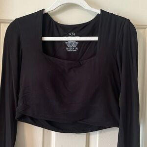 Black crop top with built in padding